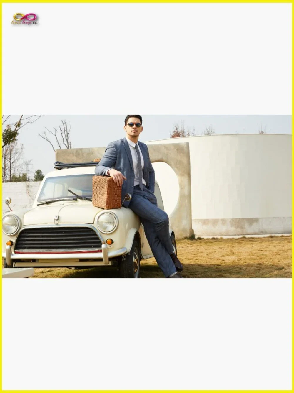 Slim Fit Plaid Suit Set Modern Classic Business Casual Wedding Office Formal